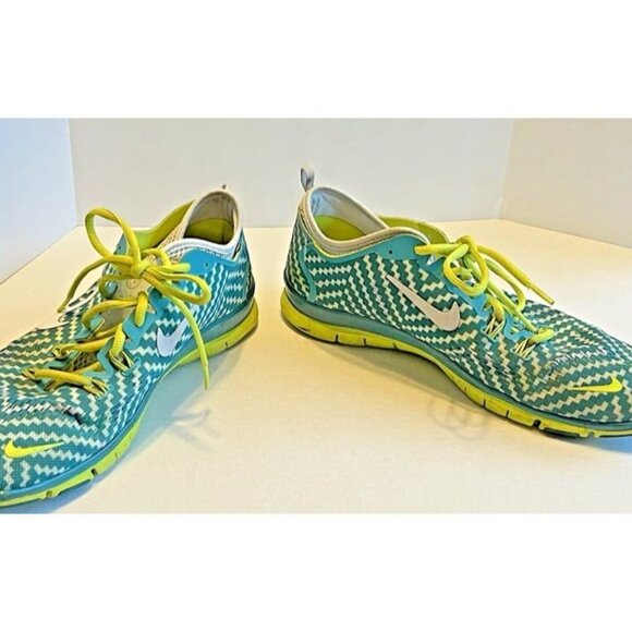 Nike Free 5.0 TR Fit 4 Woman Size‎ 11 Athletic Lime Green Blue Running Sneakers - Picture 5 of 8